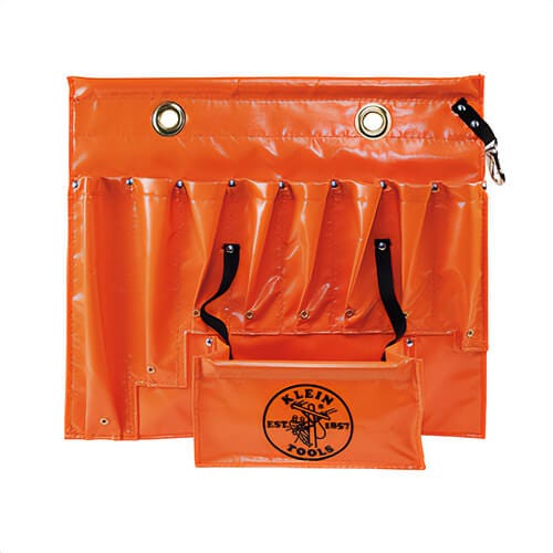 Klein® 51828 Aerial Apron, S, 8 Pockets, Vinyl, Orange