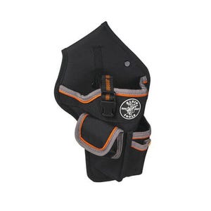 Klein® Tradesman Pro™ 5183 Tool Bag/Drill Pouch, 1680D Ballistic Weave, Black/Orange