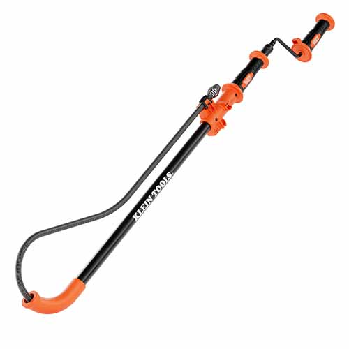 Klein® 53017 Steel Toilet Auger, 1/2 in Min Pipe, 0.5 in Cable dia, 3 ft