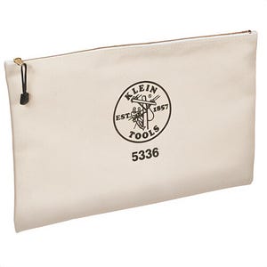 Klein® 5336 Contractor's Zipper Portfolio, 17 in L x 1 in W x 12 in H Outside, Canvas, Natural, 1 Compartment