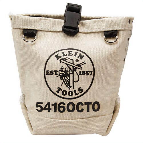 Klein® 5416OCTO Bull Pin and Bolt Bag, 3 pocket, Up to 3 in Capacity, 5 in L x 5 in W x 9 in H Outside, Canvas