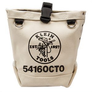 Klein® 5416OCTO Bull Pin and Bolt Bag, 3 pocket, Up to 3 in Capacity, 5 in L x 5 in W x 9 in H Outside, Canvas