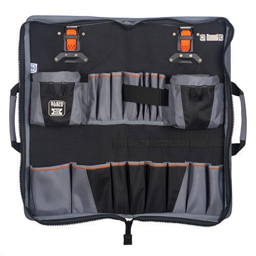 Klein® 54813MB MODbox™ Utility Cart Tool Apron with 18 Pockets, for use with MODbox™ Utility Carts, 1680d Polyester, Black/Gray
