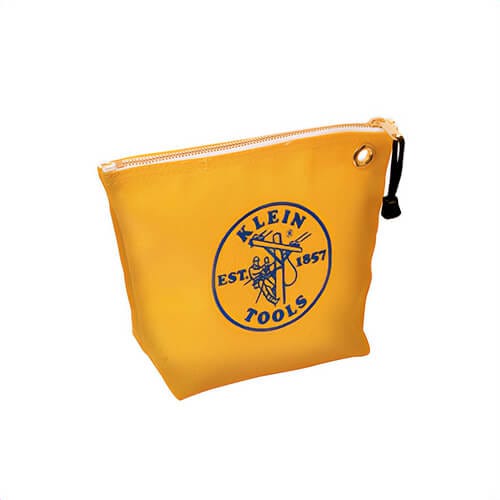 Klein® 5539YEL Zipper Bag, Consumable, 10 in L x 3-1/2 in W x 8 in H Outside, Canvas, Yellow, 1 Compartment