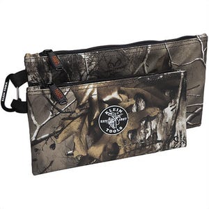 Klein® 55560 Camo Zipper Bag, 1680D Ballistic Weave, Camouflage/Orange