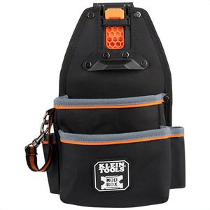 Klein® 55833MB MODbox™ 4 Pocket Open Tool Pouch, Black, Up to 2.5 in W
