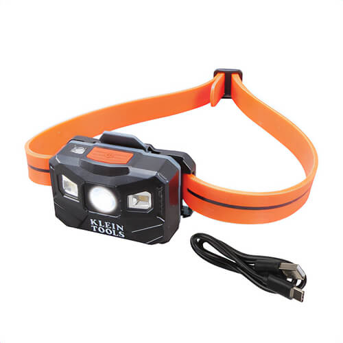 Klein® 56064 Rechargeable Headlamp, LED Bulb, ABS Housing, 400, 1 Bulb