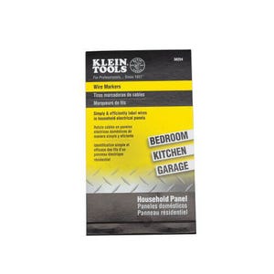 Klein® 56254 Pre-Printed Wire Marker, 5-1/2 in L x 3-21/64 in W, Black Print on White, Cloth