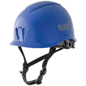 Klein® 60147 Non-Vented Type 1 Safety Helmet, 6.5 Fits Mini Hat, 8 Fits Max Hat, ANSI Electrical Class: E, ANSI Impact Rating: ANSI Z89.1-2014