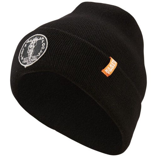 Klein® 60388 Heavy Knit Hat, Universal, Black, Polyester/Spandex