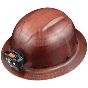 Klein® 60447 Hard Hat, Konstruct Series, Full-Brim, Class G, Rechargeable Headlamp