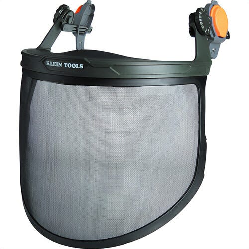 Klein® 60474 Face Shield, Safety Helmet and Cap-Style Hard Hat, Mesh, Polymer/Coated Steel, Black