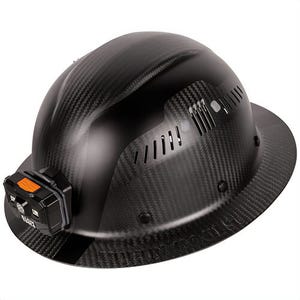 Klein® 60512 Carbon Fiber Full Brim Hard Hat with Headlamp, Titan