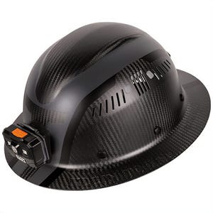 Klein® 60514 Carbon Fiber Full Brim Hard Hat with Headlamp, Spartan