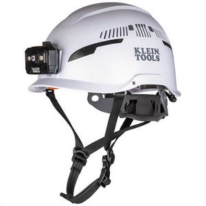 Klein® 60526 Safety Helmet, Type 2, Vented Class C, with Rechargeable Headlamp