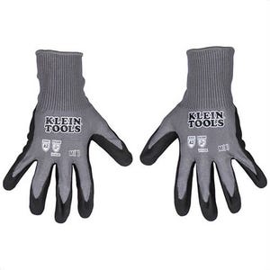Klein® 60584 Knit Dipped Gloves, Cut Level A2, Touchscreen, 2 Pair, Medium
