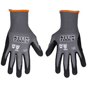 Klein® 60589 Knit Dipped Gloves, Cut Level A4, Touchscreen, 2 Pair, Large