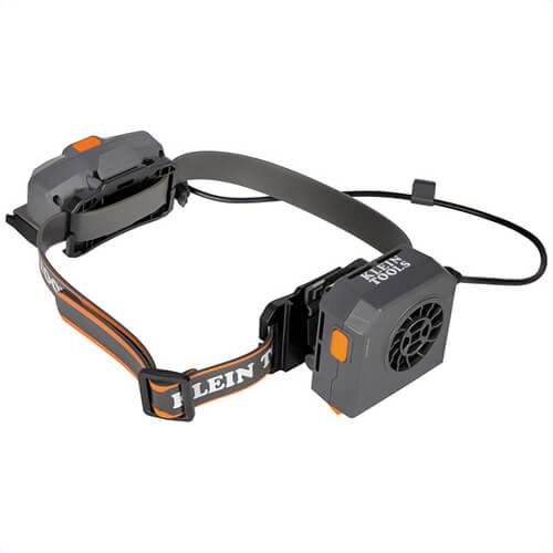 Klein® 60821 Hard Hat Turbo Fan, PC/ABS, Steel, Gray/Orange, 3.6V