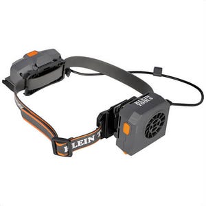 Klein® 60821 Hard Hat Turbo Fan, PC/ABS, Steel, Gray/Orange, 3.6V