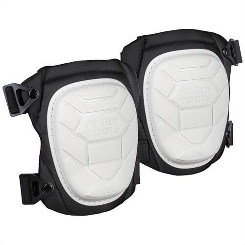 Klein® 60896 Non-Marring Semi-Round Stabilizer Knee Pad, Adjustable, Polyester, Unisex, Black/White