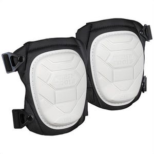 Klein® 60896 Non-Marring Semi-Round Stabilizer Knee Pad, Adjustable, Polyester, Unisex, Black/White