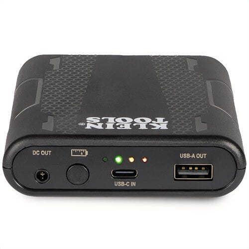 Klein® 60957 Rechargeable Battery for use with Heated Apparel, Plastic, Metal, Includes: (1) USB-C to USB-A Charging Cable
