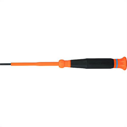 Klein® 6243INS Insulated Precision Screwdriver, 3/32 in Slotted, Steel, Blue