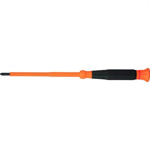 Klein® 6264INS Insulated Precision Screwdriver, #1 Phillips, Steel, Red