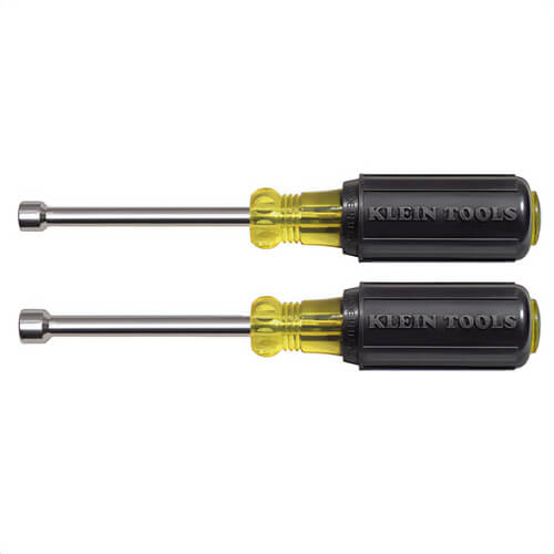 Klein® 630M Magnetic Nut Driver Set, 1/4 to 5/16 in, 2 pcs, 6-3/4 in OAL, Cushion Grip Handle