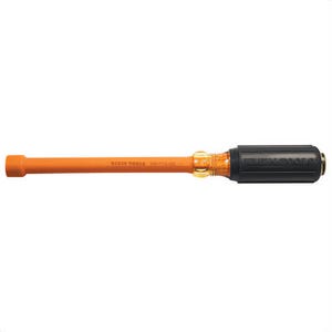 Klein® 646-7/16-INS Insulated Nut Driver, 7/16 in, Hollow Shank, Orange Cushion Grip Handle