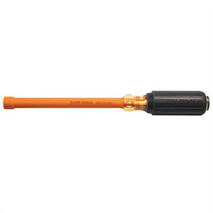 Klein® 646316INS Insulated Nut Driver, Non-Magnetic, Steel, SAE, 3/16 in, 6 in Shaft
