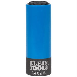 Klein® 66030 2-in-1 Impact Socket, 1/2 in Drive, 3/4, 9/16 in Socket Impact Socket, 12 Points