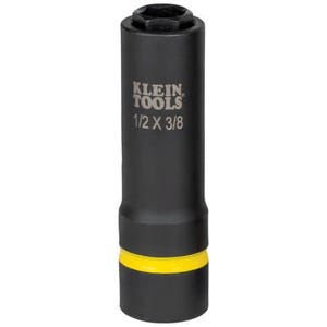 Klein® 66061 2-in-1 Impact Socket, Cross Hole Style, 1/2 in Drive Hex Drive, 1/2, 3/8 in Socket Impact Socket, 6 Points