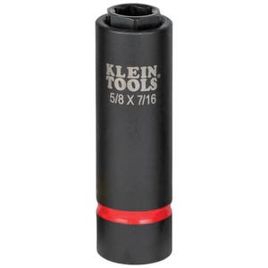 Klein® 66062 2-in-1 Impact Socket, Cross Hole Style, 1/2 in Drive Hex Drive, 5/8, 7/16 in Socket Impact Socket, 6 Points