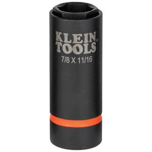 Klein® 66064 2-in-1 Impact Socket, Cross Hole Style, 1/2 in Drive Hex Drive, 7/8, 11/16 in Socket Impact Socket, 6 Points