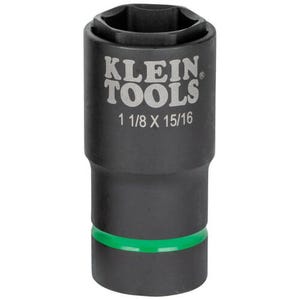 Klein® 66066 2-in-1 Impact Socket, Cross Hole Style, 1/2 in Drive Hex Drive, 1-1/8, 15/16 in Socket Impact Socket, 6 Points