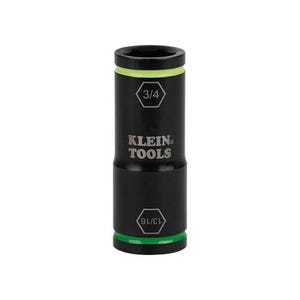 Klein® 66074 Flip Impact Socket, 4140 Steel, 6-Point, 3/4 x 13/16 in Socket, 3.25 L x 1.23 H x 1.23 W in
