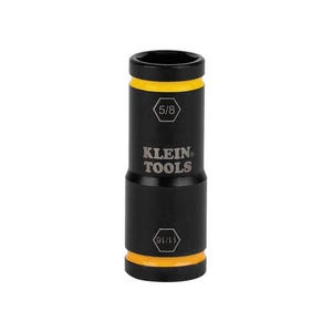 Klein® 66075 Flip Impact Socket, 4140 Steel, 6-Point, 11/16 x 5/8 in Socket, 2.625 L x 0.965 H x 0.965 W in