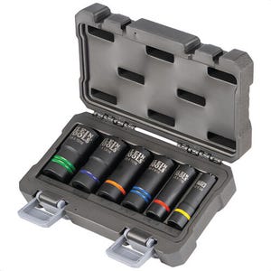 Klein® 66090 Slotted Impact Socket 2-In-1 Set, 12-Point, 6 pc