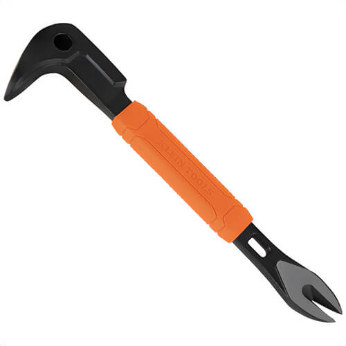 Klein® 66091 Nail Puller with Integrated Dimpler, Carbon Steel, Black/Orange, TPR Grip, 8 in