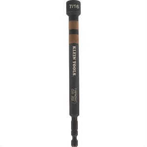 Klein® 716PNDHC Hollow Magnetic Color-Coded Power Nut Driver, 7/16 in, Brown, Steel Alloy