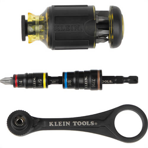 Klein® 85515HD Flip Socket, Mini Ratchet and Multi-Bit Driver Set, Steel, 3 pc