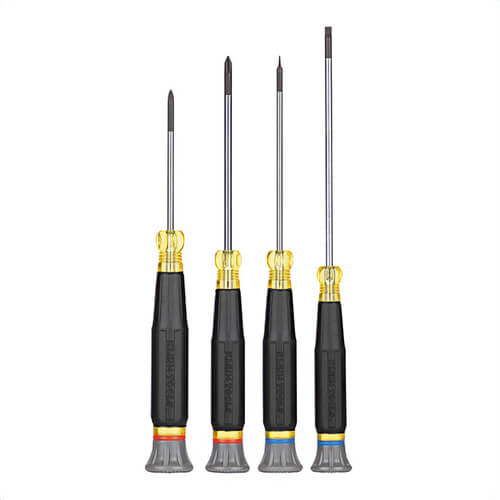 Klein® 85615 Precision Screwdriver Set, Slotted, and Phillips, 4 pc