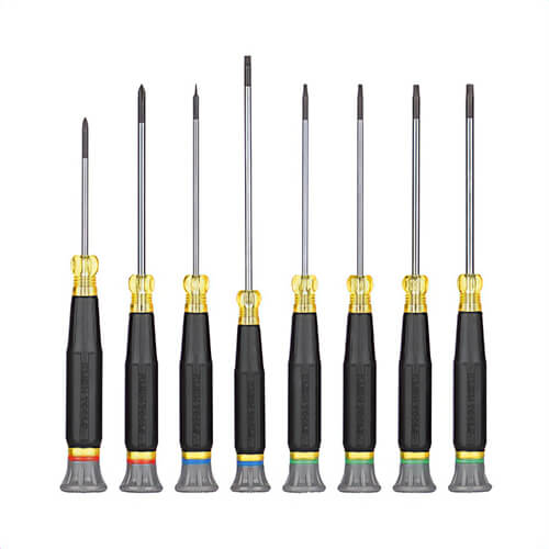 Klein® 85617 Precision Screwdriver Set, Slotted, Phillips, and Torx®, 8 pc