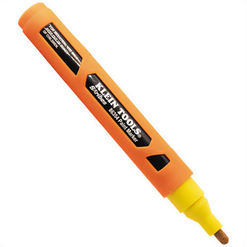Klein® 86354 Skribes™ Medium Acrylic Tip Paint Marker, Polypropylene, Yellow