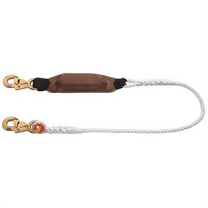 Klein® 87410 Rope Lanyard, 5 ft L, Nylon Line, Snap Hook Anchorage Connection, Snap Hook Harness Connection Hook