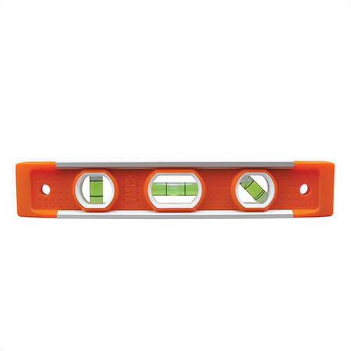 Klein® 935 Torpedo Level, Rare Earth Magnet, 0.1% Accuracy, 9 in L x 1.6 in W, 0.65 in Height, 3 Vial, Vial Position: 0/45/90°