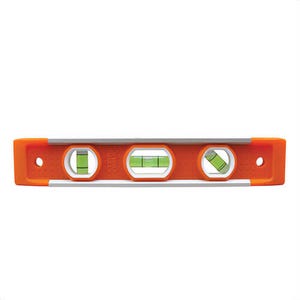 Klein® 935 Torpedo Level, Rare Earth Magnet, 0.1% Accuracy, 9 in L x 1.6 in W, 0.65 in Height, 3 Vial, Vial Position: 0/45/90°