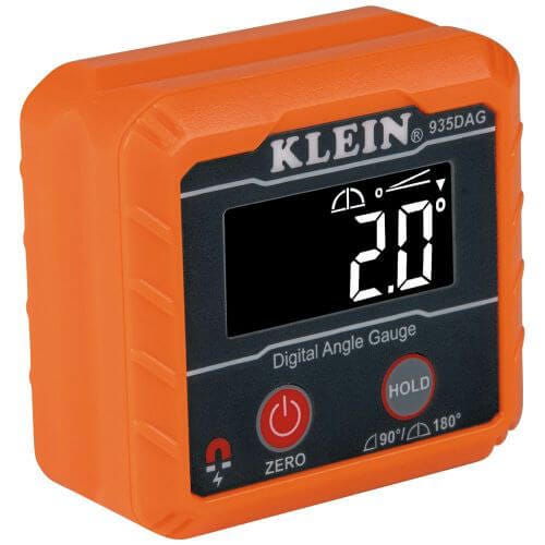 Klein® 935DAG Digital Angle Gauge and Level, 0 to 90/0 to 180° Measuring, +/-0.1/0.2° Accuracy, 2.36 in L x 1.2 in W x 2.2 in H