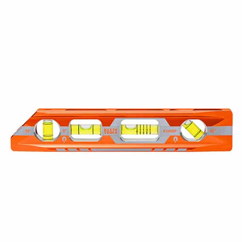 Klein® 935RBP Magnetic Pitch Vial Torpedo Level, Acrylic, Anodized Finish, Aluminum, 4 Vial, 8 in